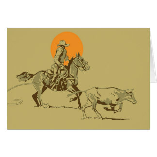 Wild West Cowboy at work Cards
