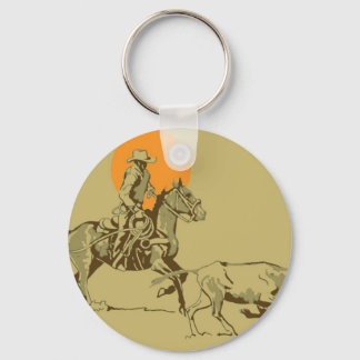 Wild West Cowboy at work Keychain