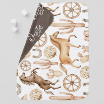 Wild West Cowboy Baby Name Blanket