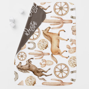 Wild West Cowboy Baby Name Blanket