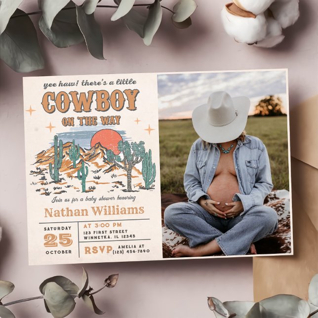 Wild West Cowboy Baby Shower Party Photo Invitation (Creator Uploaded)