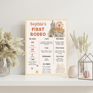 Wild West Cowboy Birthday Milestone Sign