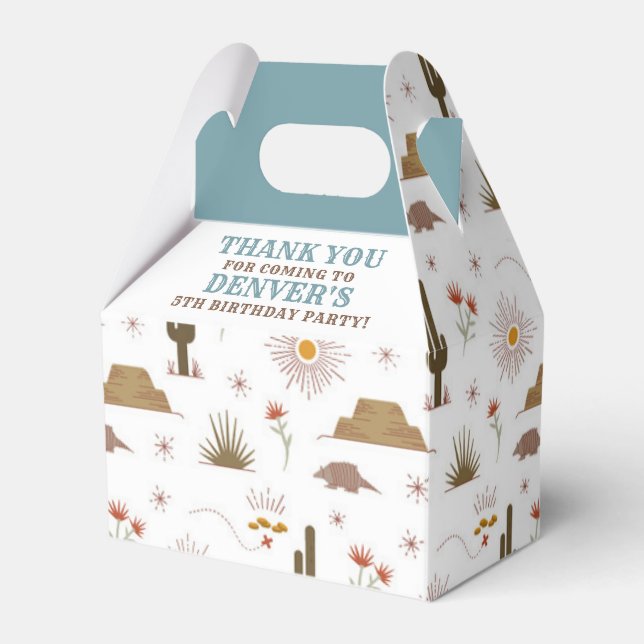 Wild West Cowboy Birthday Party Favor Boxes (Front Side)