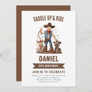 Wild West Cowboy Birthday Party Invitation
