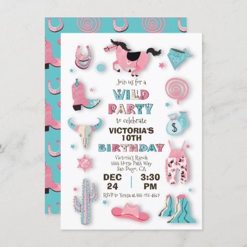 Wild West Cowboy Birthday Party Invitation