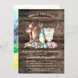 Wild West Cowboy Birthday Party Invitation