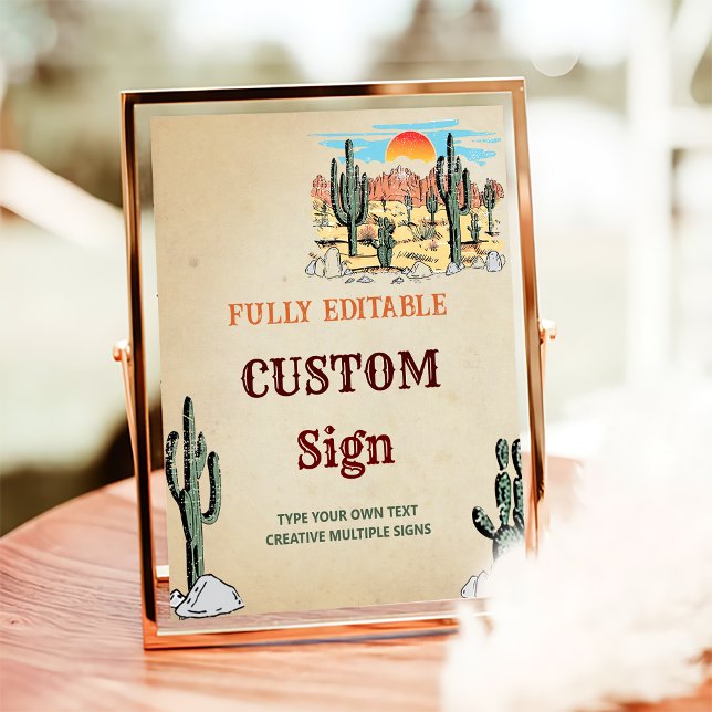 Wild West Cowboy Birthday Party Table Sign (Creator Uploaded)