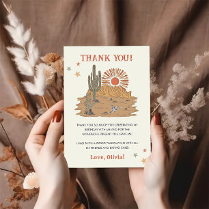 Wild West Cowboy Birthday Party Thank You Card