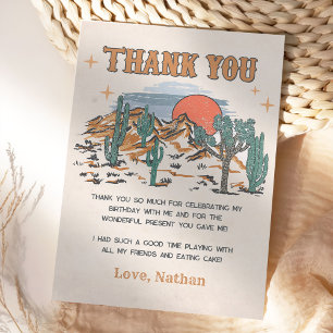 Wild West Cowboy Birthday Party Thank You Card