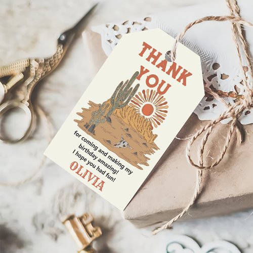 Wild West Cowboy Birthday Party Thank You Favor Gift Tags