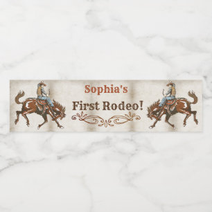 Wild West Cowboy Birthday Party Water Bottle Label