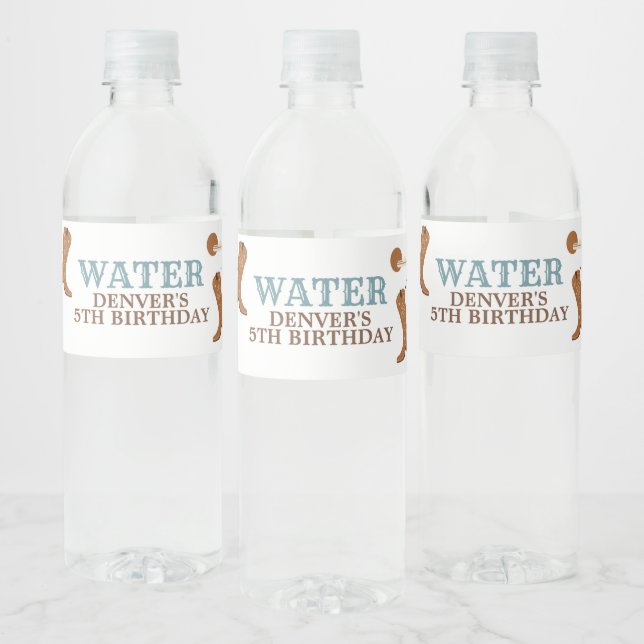 Wild West Cowboy Birthday Party Water Bottle Label (Bottles)