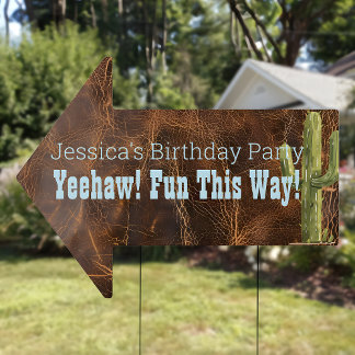 Wild West Cowboy Birthday Sign