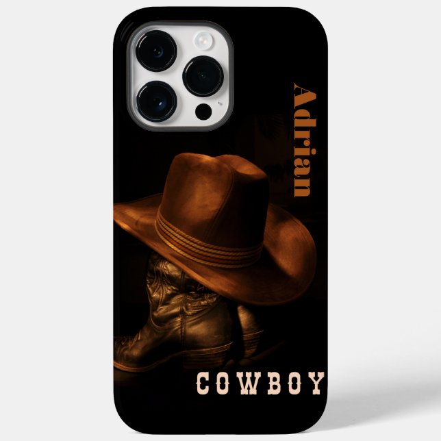 wild west cowboy boot hat personalized Case-Mate iPhone case (Back)