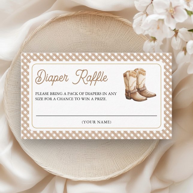 Wild West Cowboy Boots Baby Shower Diaper Raffle Enclosure Card (Creator Uploaded)