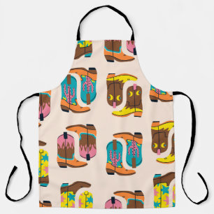 Wild West Cowboy Boots: Fashion Concept Pattern Apron