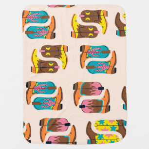 Wild West Cowboy Boots: Fashion Concept Pattern Baby Blanket