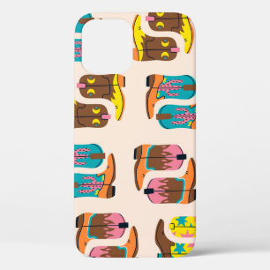 Wild West Cowboy Boots: Fashion Concept Pattern iPhone 12 Case