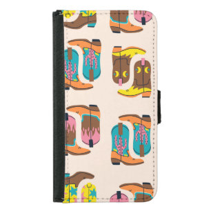 Wild West Cowboy Boots: Fashion Concept Pattern Samsung Galaxy S5 Wallet Case