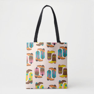 Wild West Cowboy Boots: Fashion Concept Pattern Tote Bag