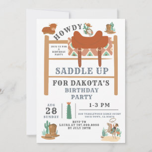 Wild West Cowboy Boy's Birthday Invitation