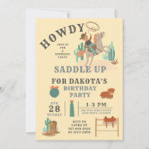 Wild West Cowboy Boy's Birthday Invitation