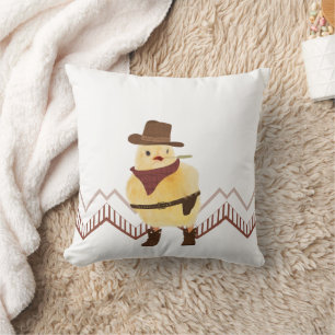 Wild West Cowboy Chick Throw Pillow