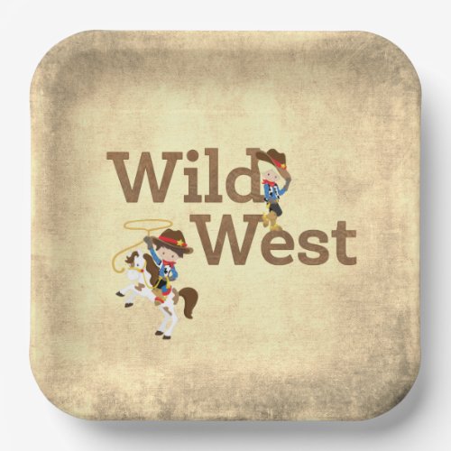 Wild West Cowboy Cowgirl Western Theme Paper Plate