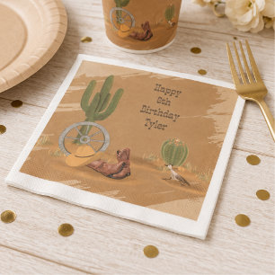 Wild West Cowboy Desert Cactus Birthday Napkins
