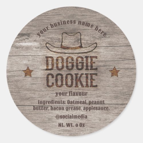 Wild west cowboy doggie cookie  classic round sticker