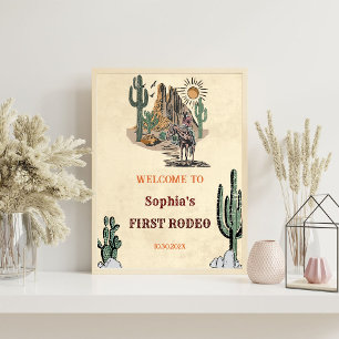 Wild West Cowboy First Rodeo Birthday Party Foam Board