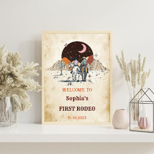 Wild West Cowboy First Rodeo Birthday Party Foam Board