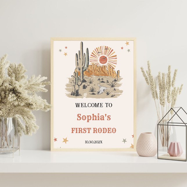 Wild West Cowboy First Rodeo Birthday Party Foam Board (Creator Uploaded)