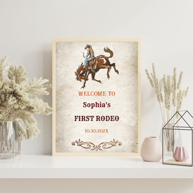 Wild West Cowboy First Rodeo Birthday Party Foam Board (Creator Uploaded)