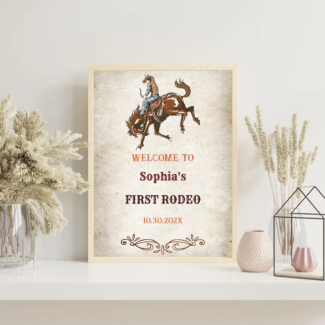 Wild West Cowboy First Rodeo Birthday Party Foam Board | Zazzle