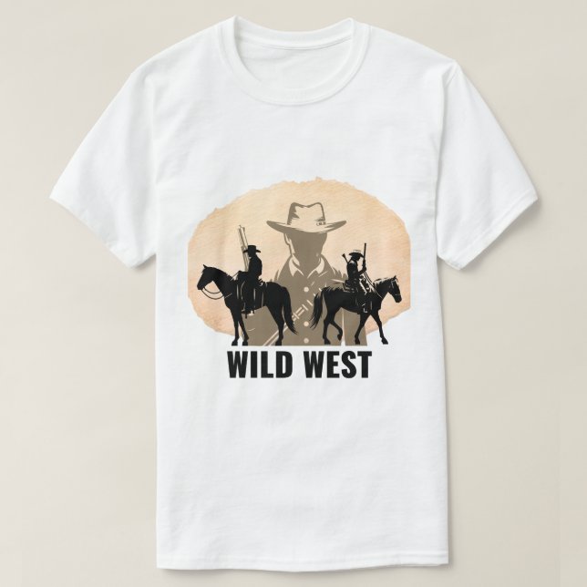 Wild West Cowboy Graphic T-Shirt (Design Front)