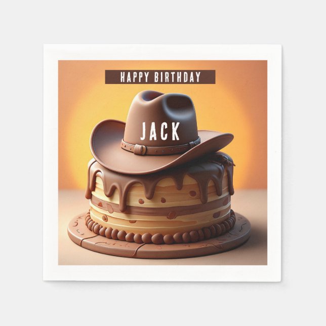 Wild West Cowboy Hat Cake  Napkins (Front)