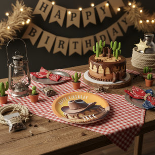 Wild West Cowboy Hat Cake Paper Plates