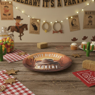 Wild West Cowboy Hat Cake Paper Plates