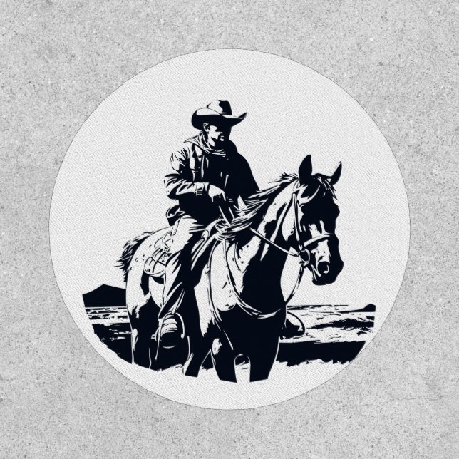 Wild West Cowboy Horse Back Riding Patch (Front)