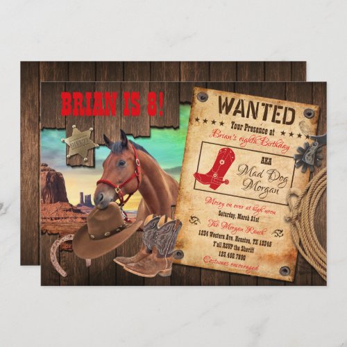 Wild West Cowboy Invitation