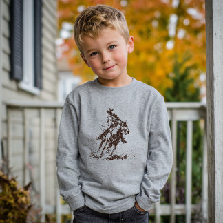 Wild West Cowboy on Long Sleeve Boys T-shirt Tri-Blend Shirts