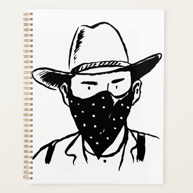 Wild West Cowboy Outlaw Bandit Planner (Front)