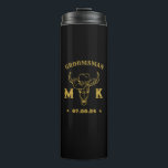 Wild West Cowboy Personalized Monogram Groomsmen Thermal Tumbler<br><div class="desc">Personalized gifts for groomsmen and best man with old western cowboy theme. Decorated with cowboy hat with vintage western font. Text and color are editable using the Design Tool to fit your occasion. Get this customize gift for wedding,  bachelor party,  engagement party or any other special occasions.</div>