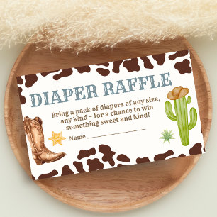 Wild West Cowboy Rodeo Baby Shower Diaper Raffle Enclosure Card