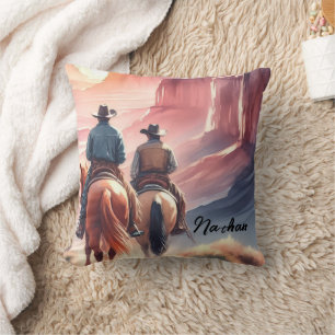 Wild West Cowboy Throw Pillow