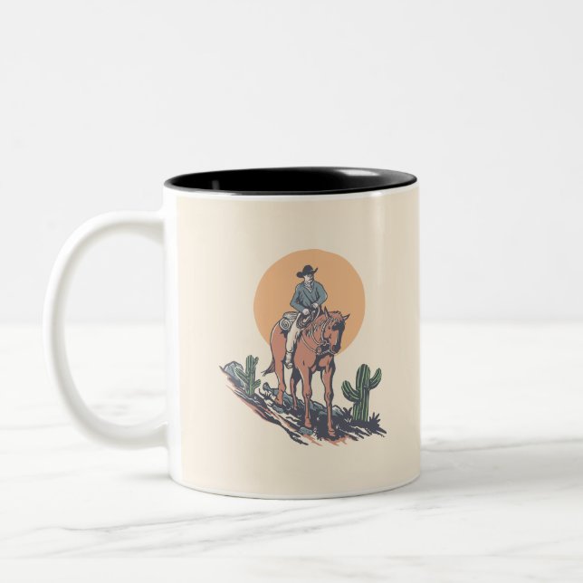 Wild West Cowboy Two-Tone Coffee Mug (Left)