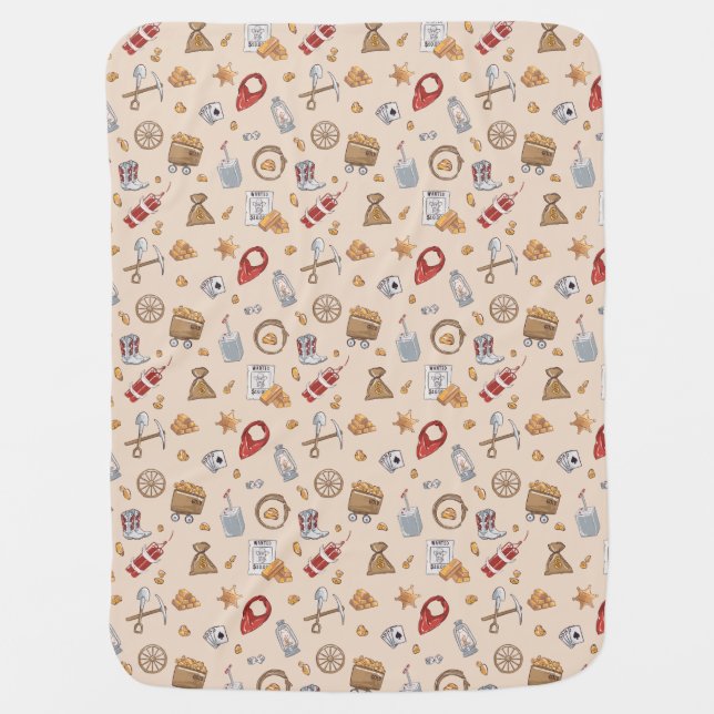 Wild West cowboy vintage gold mining Baby Blanket (Front)