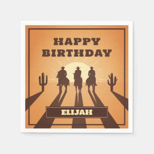 wild west cowboys sunset napkins