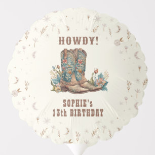 Wild west cowgirl birthday balloon